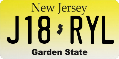 NJ license plate J18RYL