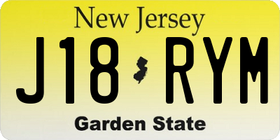 NJ license plate J18RYM