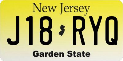 NJ license plate J18RYQ