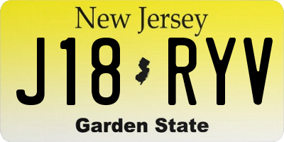 NJ license plate J18RYV