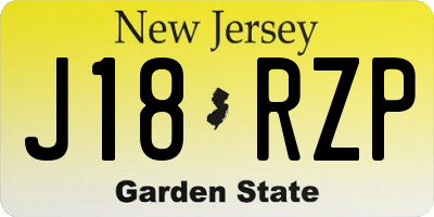 NJ license plate J18RZP