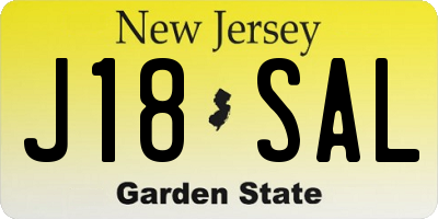 NJ license plate J18SAL