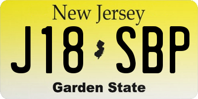NJ license plate J18SBP