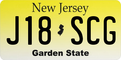 NJ license plate J18SCG