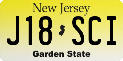 NJ license plate J18SCI