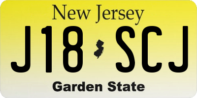 NJ license plate J18SCJ