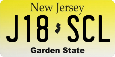 NJ license plate J18SCL