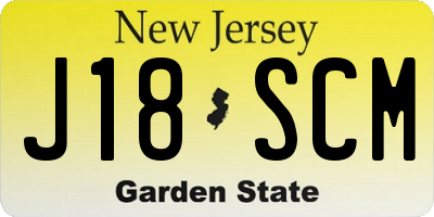NJ license plate J18SCM