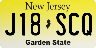 NJ license plate J18SCQ