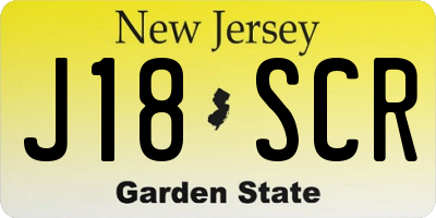 NJ license plate J18SCR