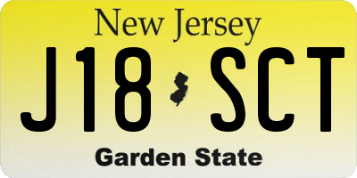 NJ license plate J18SCT