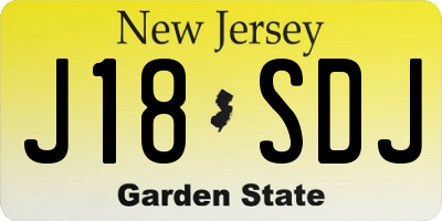 NJ license plate J18SDJ