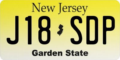 NJ license plate J18SDP