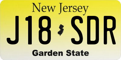 NJ license plate J18SDR