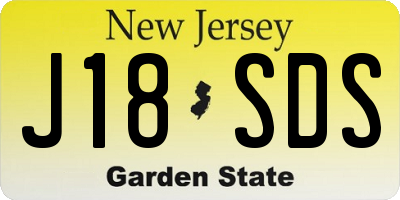 NJ license plate J18SDS