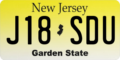 NJ license plate J18SDU