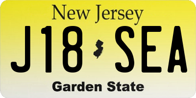 NJ license plate J18SEA