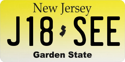 NJ license plate J18SEE