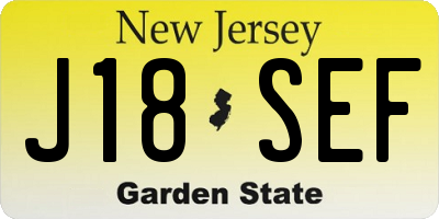 NJ license plate J18SEF
