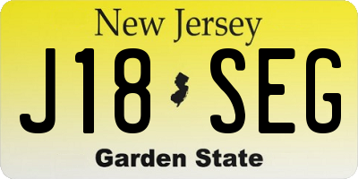 NJ license plate J18SEG
