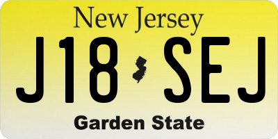 NJ license plate J18SEJ