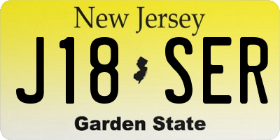 NJ license plate J18SER