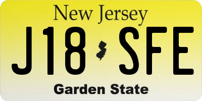NJ license plate J18SFE
