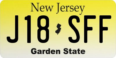 NJ license plate J18SFF