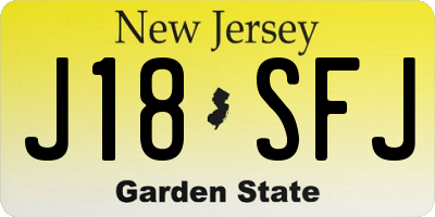 NJ license plate J18SFJ