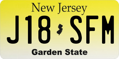 NJ license plate J18SFM