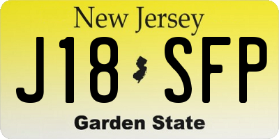 NJ license plate J18SFP