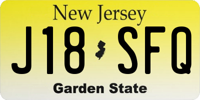 NJ license plate J18SFQ