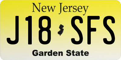 NJ license plate J18SFS