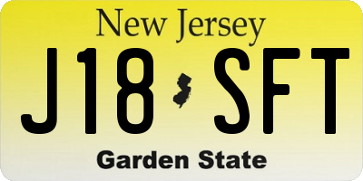 NJ license plate J18SFT
