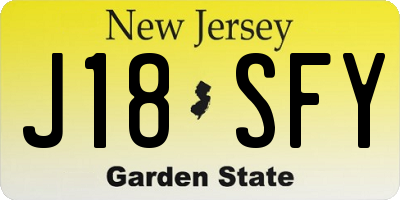 NJ license plate J18SFY