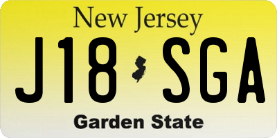 NJ license plate J18SGA