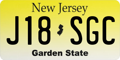 NJ license plate J18SGC