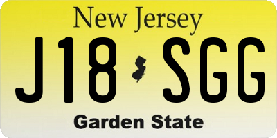 NJ license plate J18SGG