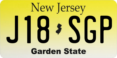 NJ license plate J18SGP