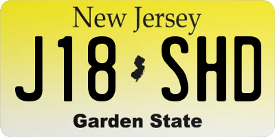 NJ license plate J18SHD