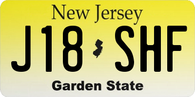 NJ license plate J18SHF