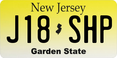 NJ license plate J18SHP