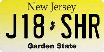 NJ license plate J18SHR