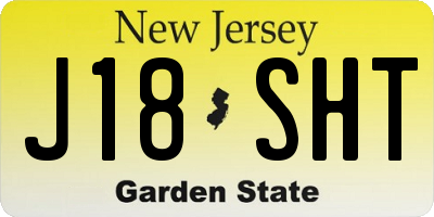 NJ license plate J18SHT