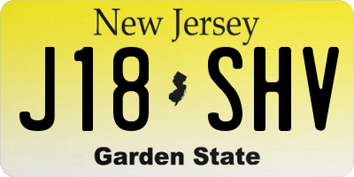 NJ license plate J18SHV