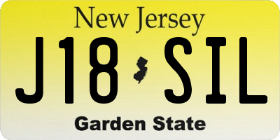 NJ license plate J18SIL