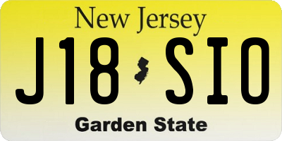 NJ license plate J18SIO