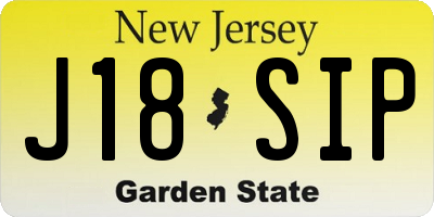 NJ license plate J18SIP