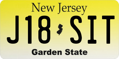 NJ license plate J18SIT