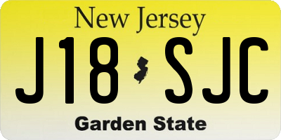 NJ license plate J18SJC